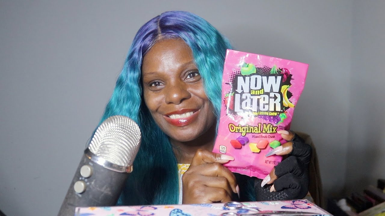 NOW AND LATERS GRAPE CHERRY BANANA APPLE ASMR EATING SOUNDS