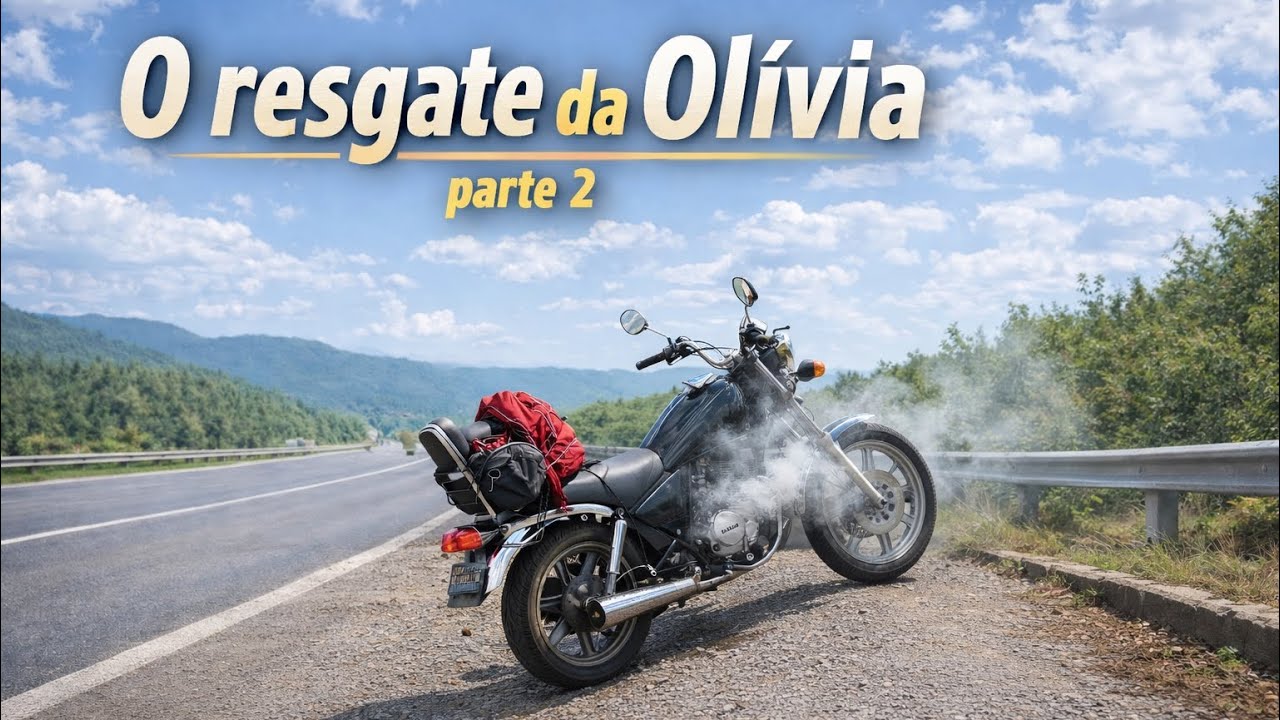 Moto velha na estrada