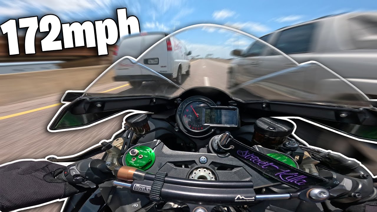 NINJA H2 BLASTING THROUGH TRAFFIC