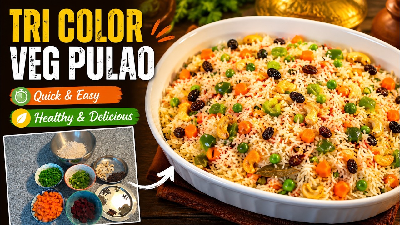 Tricolor Vegetable Pulao | Healthy One-Pot Rice Recipe | Medha’s Healthy Veg Kitchen