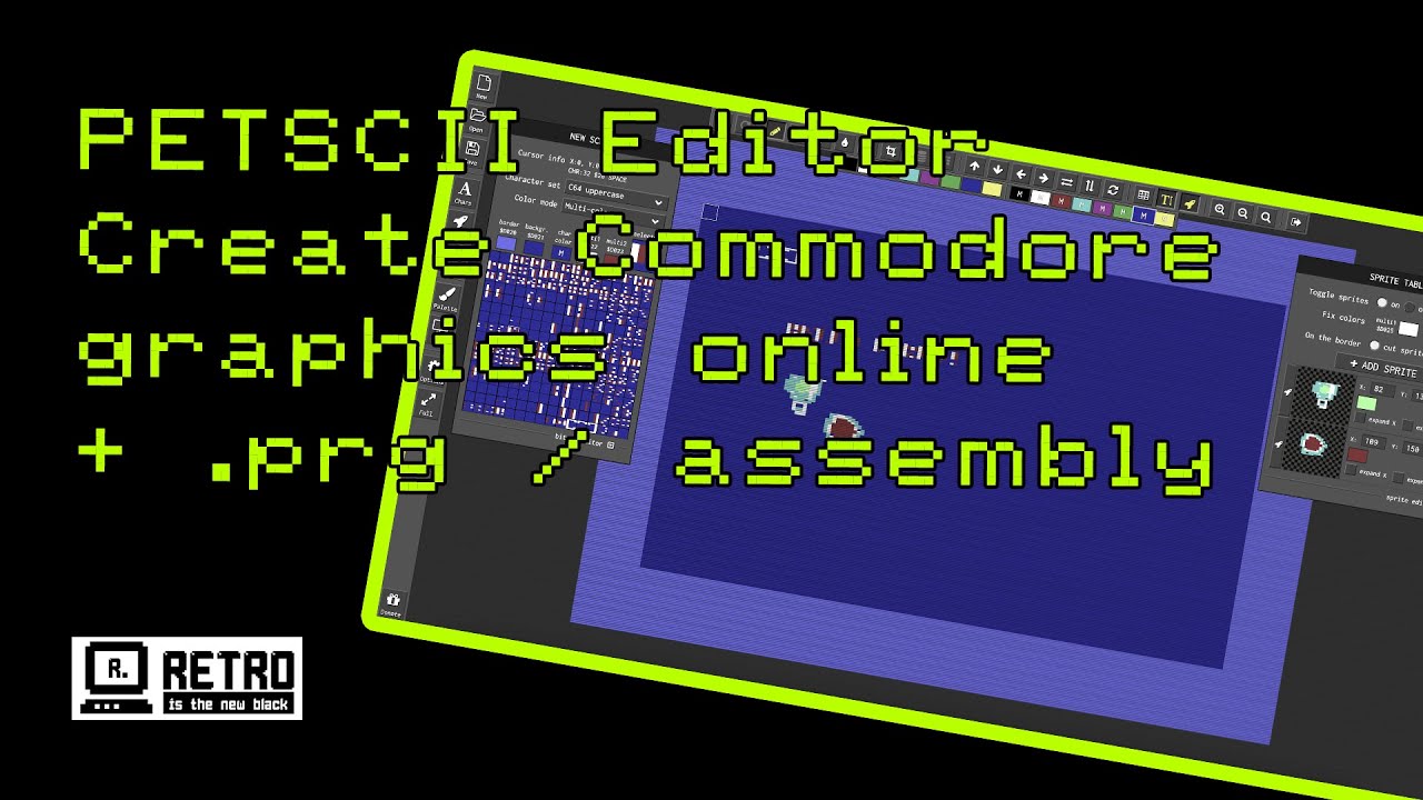 PETSCII Editor - a really cool tool to create graphics (sprites, char sets, screens) for the C64