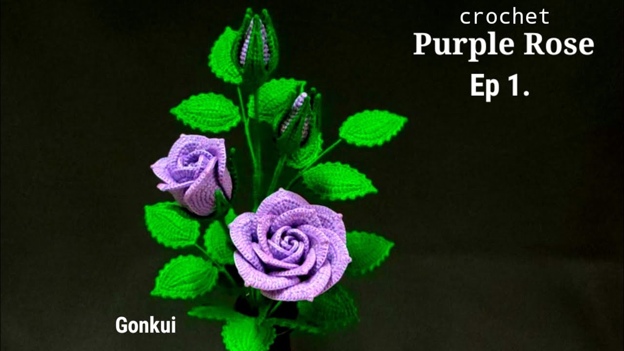 Ep1. Petals A ,B 🌹Crochet Purple Rose Flower  #crochetflower #crochet
