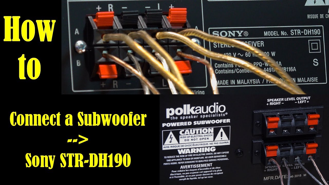 Sony STR-DH190 - How to Connect a Subwoofer (Polk PSW10)