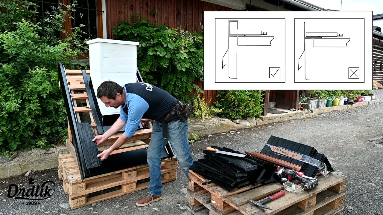 MONTÁŽNÍ VIDEO: Jak správně ukončit plastový šindel u komína a závětrných lišt | DRDLIK.CZ