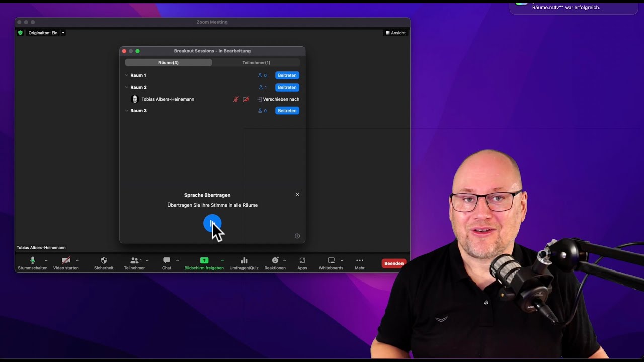 Zoom: Audio Nachrichten in Breakout-Räume senden