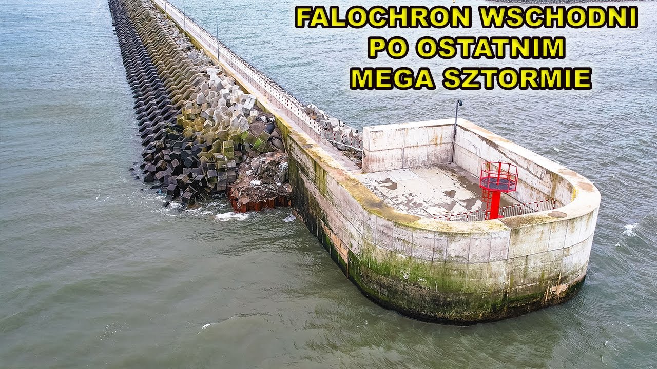 Przekop Mierzei Wiślanej - aktualny stan Falochronu Wschodniego po ostatnim mega sztormie.