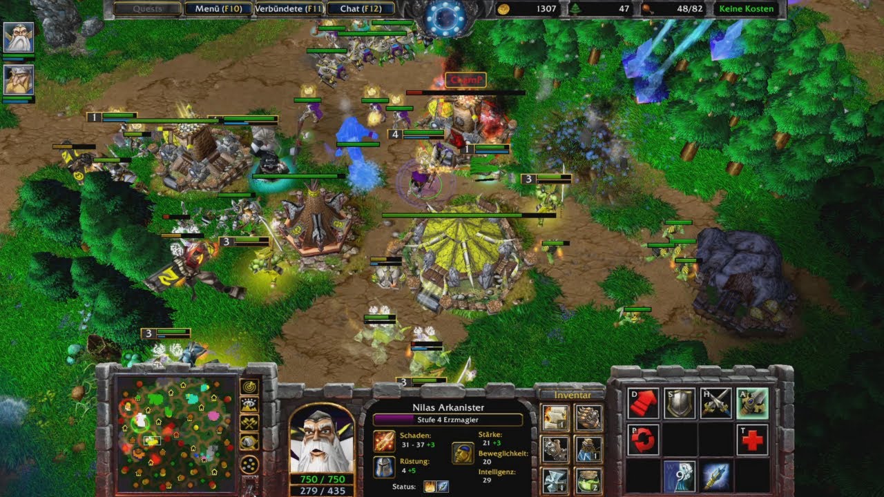 Warcraft 3 Human 4v4 Random Team Game [Deutsch/German] WC3 Reforged | Full Gameplay