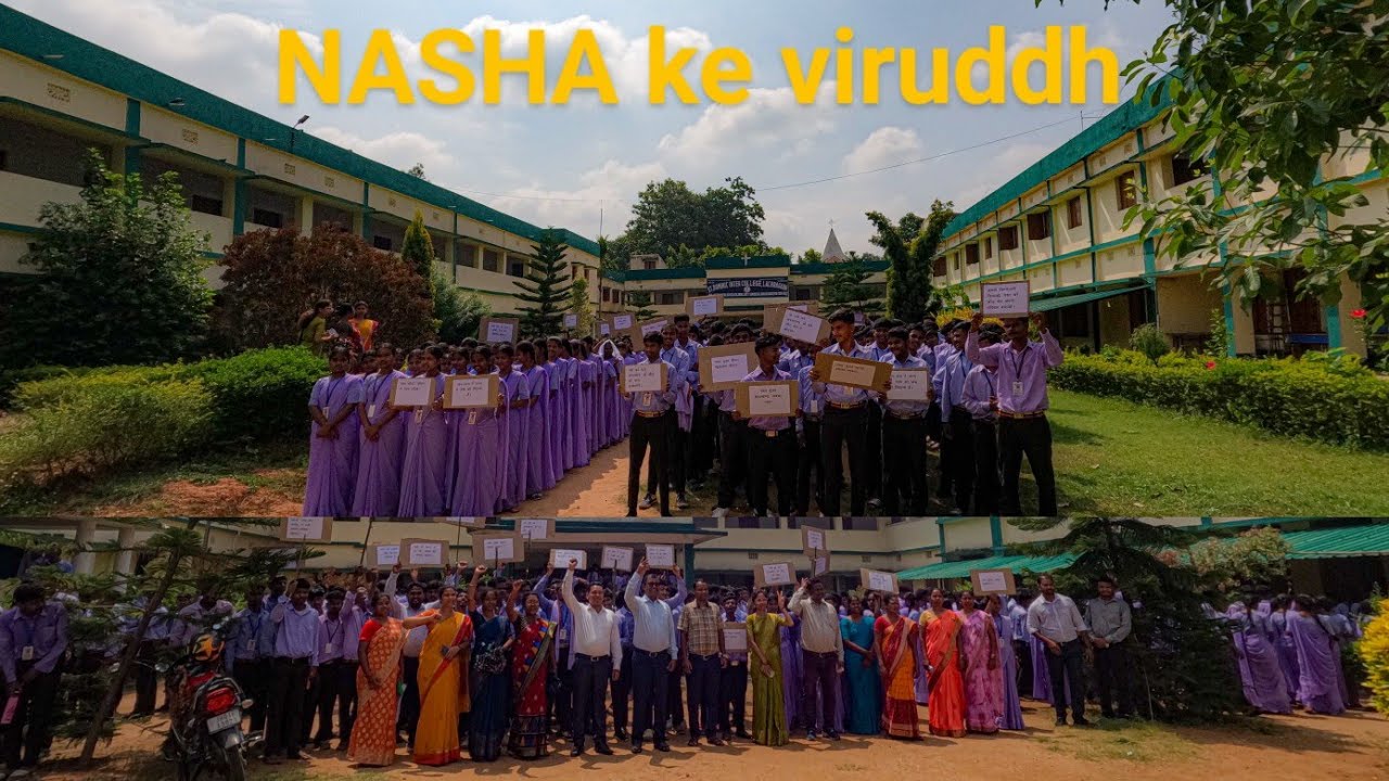 Nasha ke viruddh St Dominic Inter College Ke Vidyarthi ne kiya Aandolan