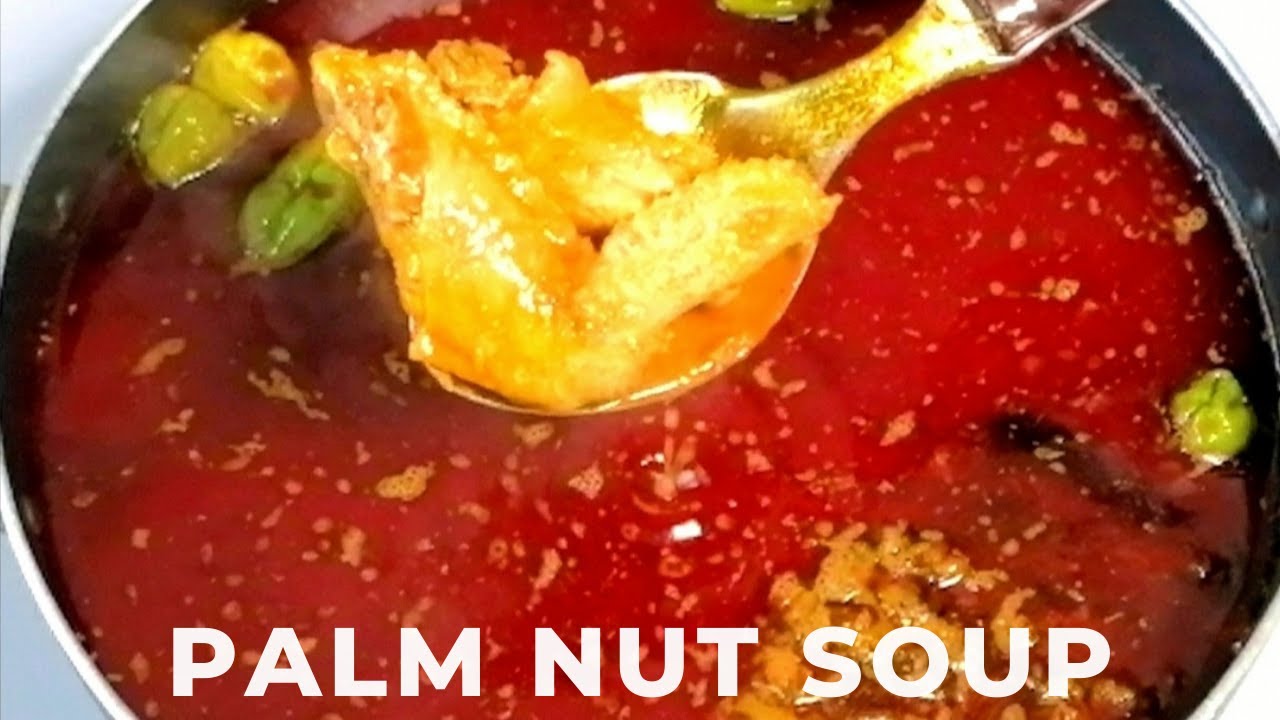 HOW TO MAKE THE BEST AND AUTHENTIC PALM NUT SOUP | GHANAIAN PALM NUT SOUP RECIPE | BANGA SOUP