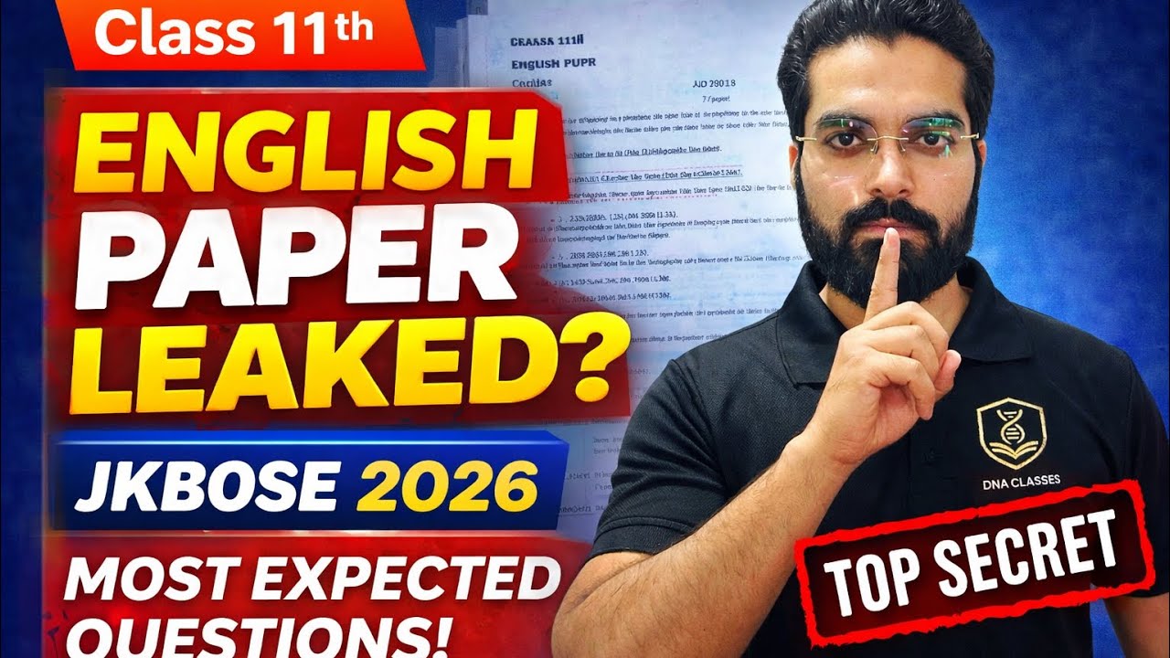 😱Class11th Your English Paper is Here 😱 | Most Expected Questions | JKBOSE 2026 | Paper Leaked?