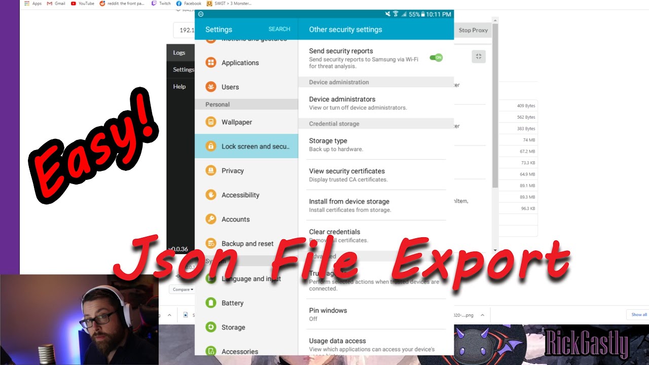How to Export Json File - Summoners War