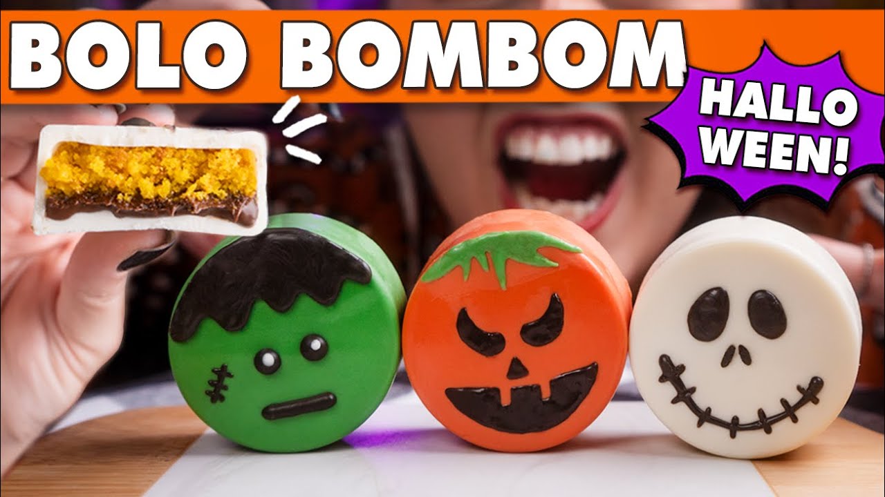 BOLO BOMBOM DE HALLOWEEN - arte fácil feita na gambiarra | Tábata Romero