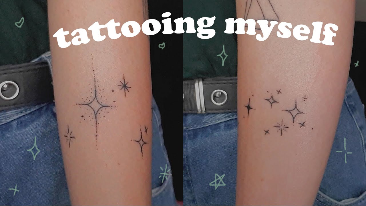tattooing myself - stick 'n poke tattoo ✨