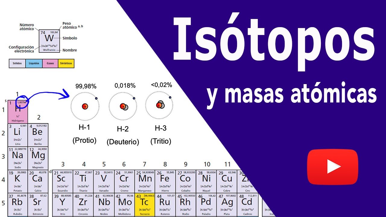 Los números del átomo. Isótopos y masas atómicas.