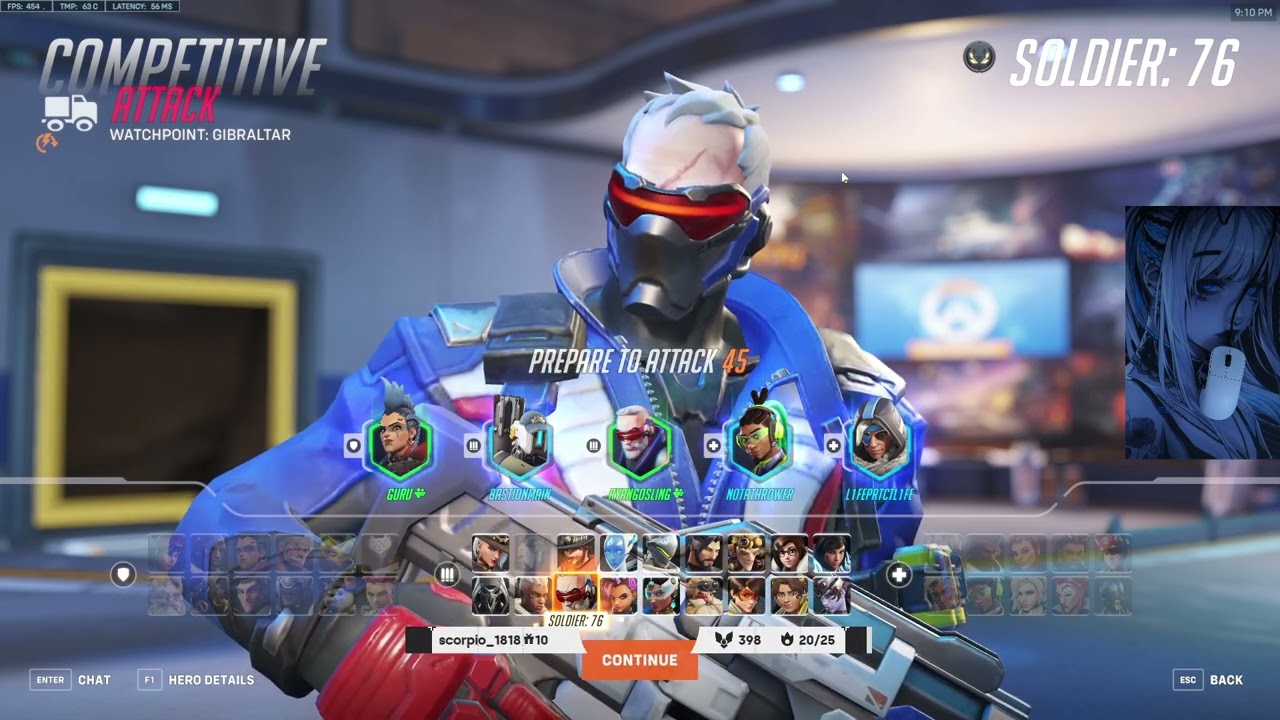 GALE + GURU + BASTIONAMIN! 24K DMG! POTG! GALE SOLDIER 76 SEASON 11 TOP 500 GAMEPLAY OVERWATCH 2