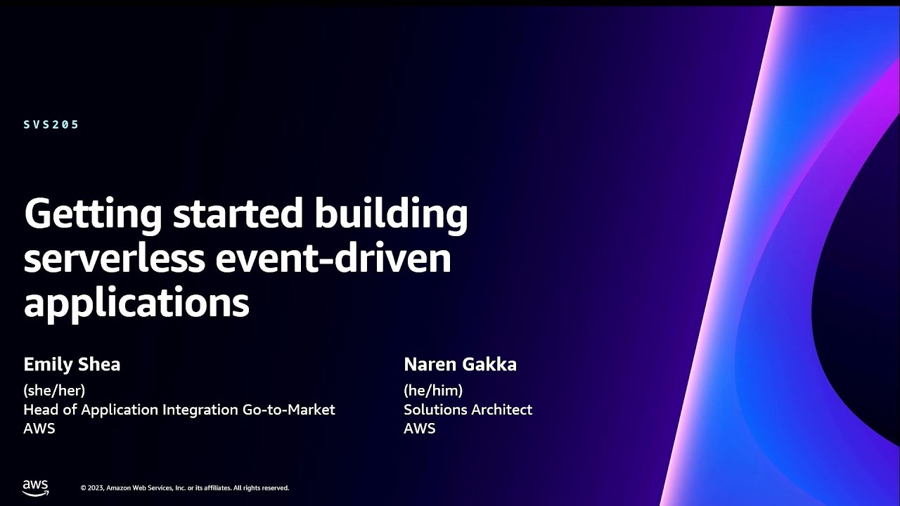 AWS re:Invent 2023 - Getting started building serverless event-driven applications (SVS205)