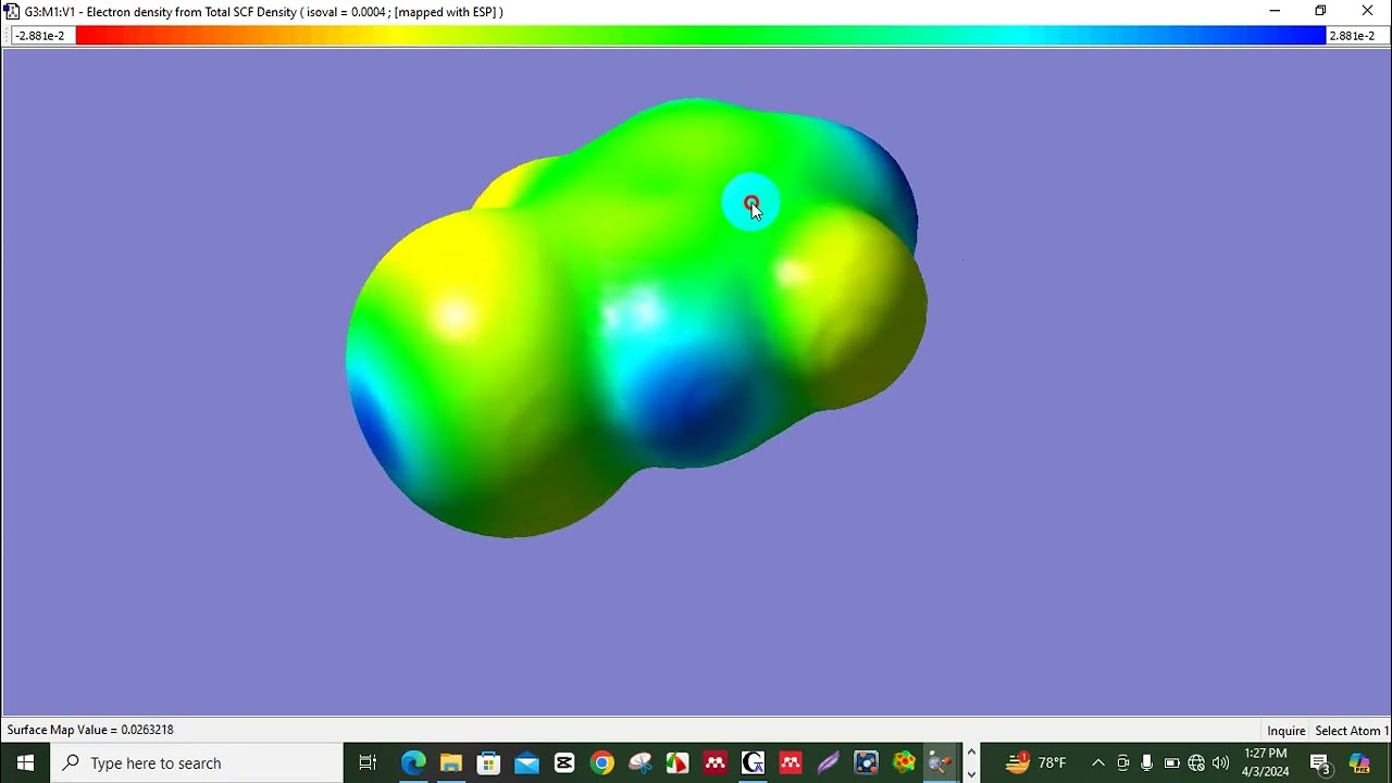 1  Electrostatic Potential view of an organic compound using gaussian