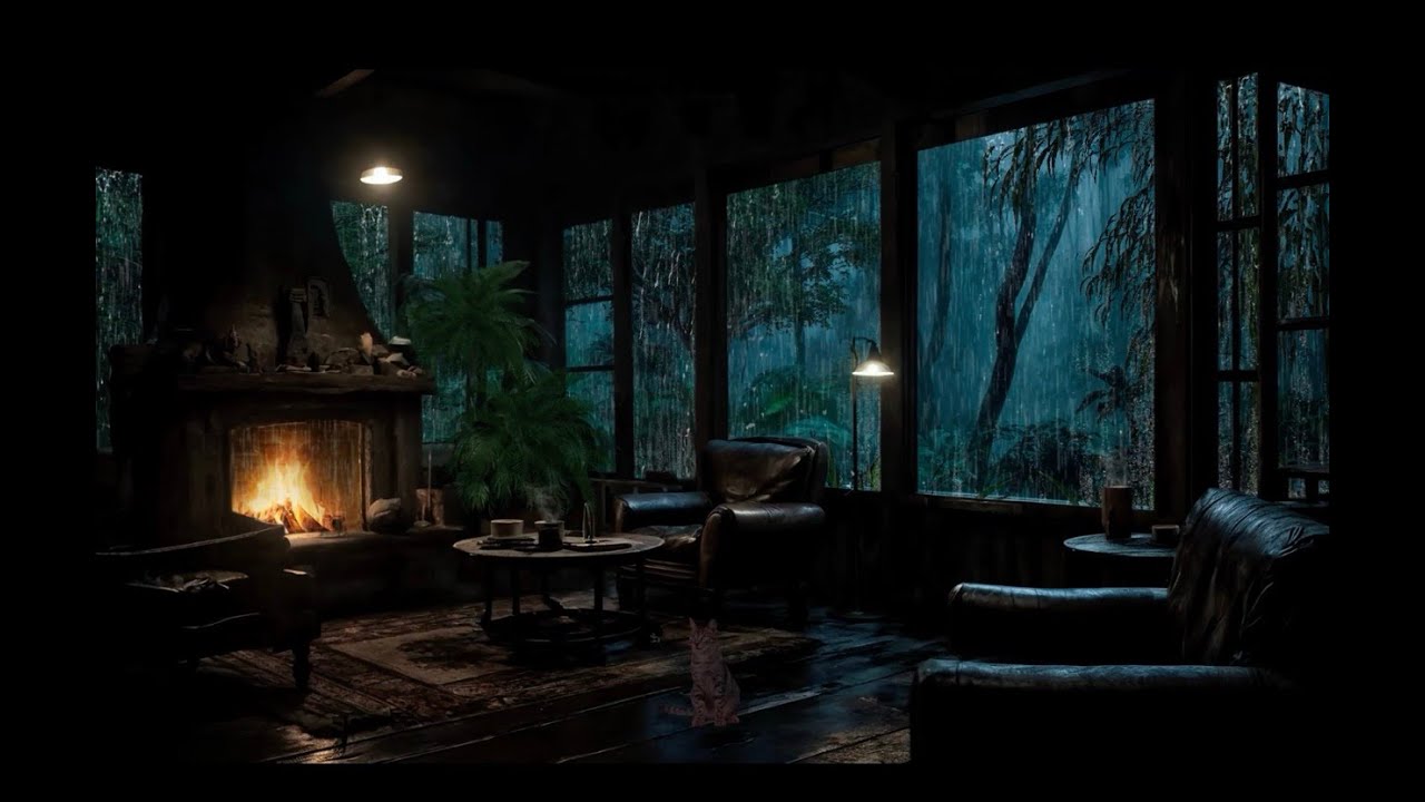 Rain Sound in Forest ⛈️ Heavy Rain on Window for Fall Asleep Quickly | Soothing Rainy Day Vibes