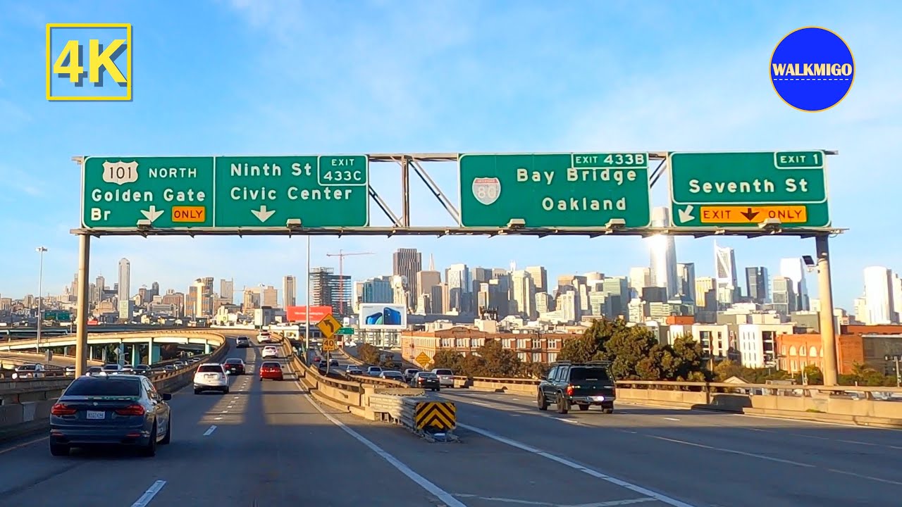 4K Driving Tour 🚙 | To Downtown San Francisco from SFO ✈️ (San Francisco Intl. Airport) | California