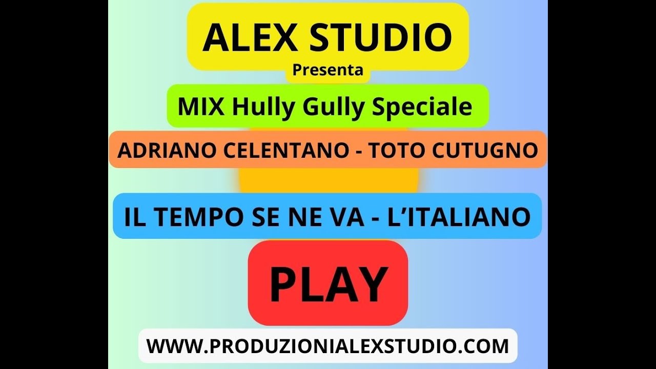 MIX HULLY GULLY ( CELENTANO - CUTUGNO )- INTANTO IL TEMPO SE NE VA - L’ITALIANO - [ PLAY ]  KARAOKE