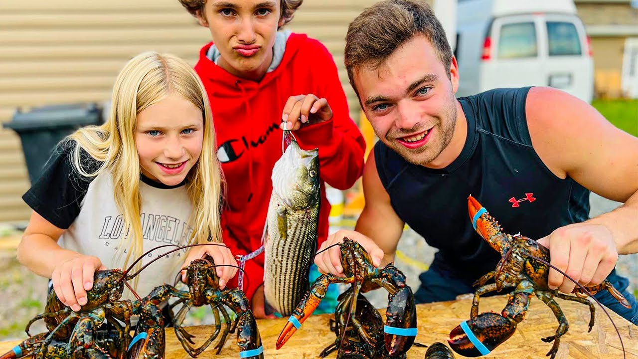 Gasp&eacute;sie Fishing Trip - Crab, Lobster, Striped Bass Catch and Cook!