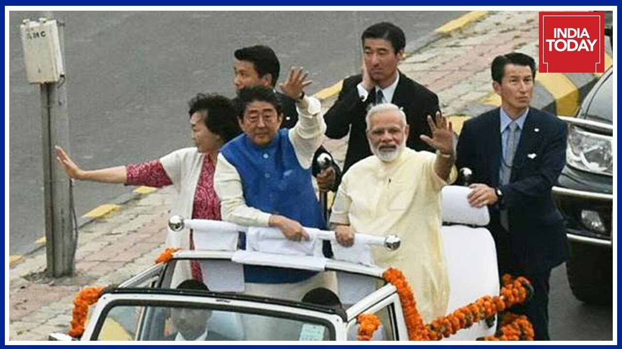 PM Modi Holds Roadshow With Shinzo Abe In Ahmedabad