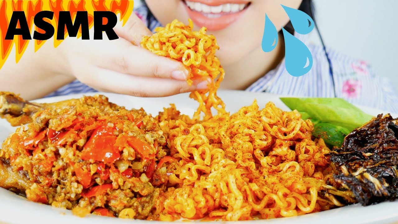 ASMR MIE SEDAAP KOREAN SPICY CHICKEN + AYAM GEMBUS🔥🌶️ | ASMR INDONESIA