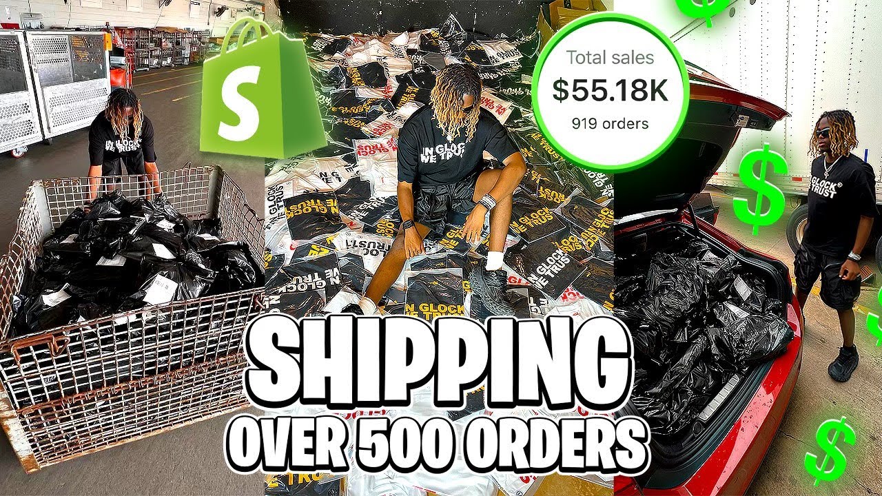 DAY IN THE LIFE OF A 6 FIGURE CLOTHING BRAND OWNER | SHIPPING 500 ORDERS 🫡🙏🏽