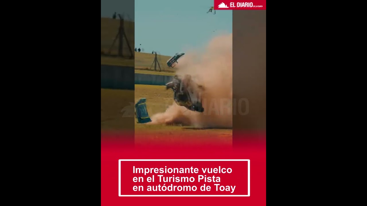 Impresionante vuelco en el Turismo Pista en Toay