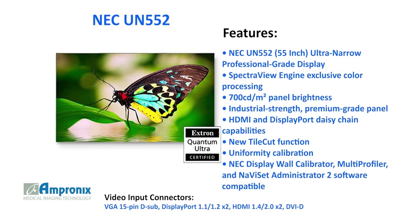 NEC UN552 55 Inch Ultra-Narrow Professional-Grade Display