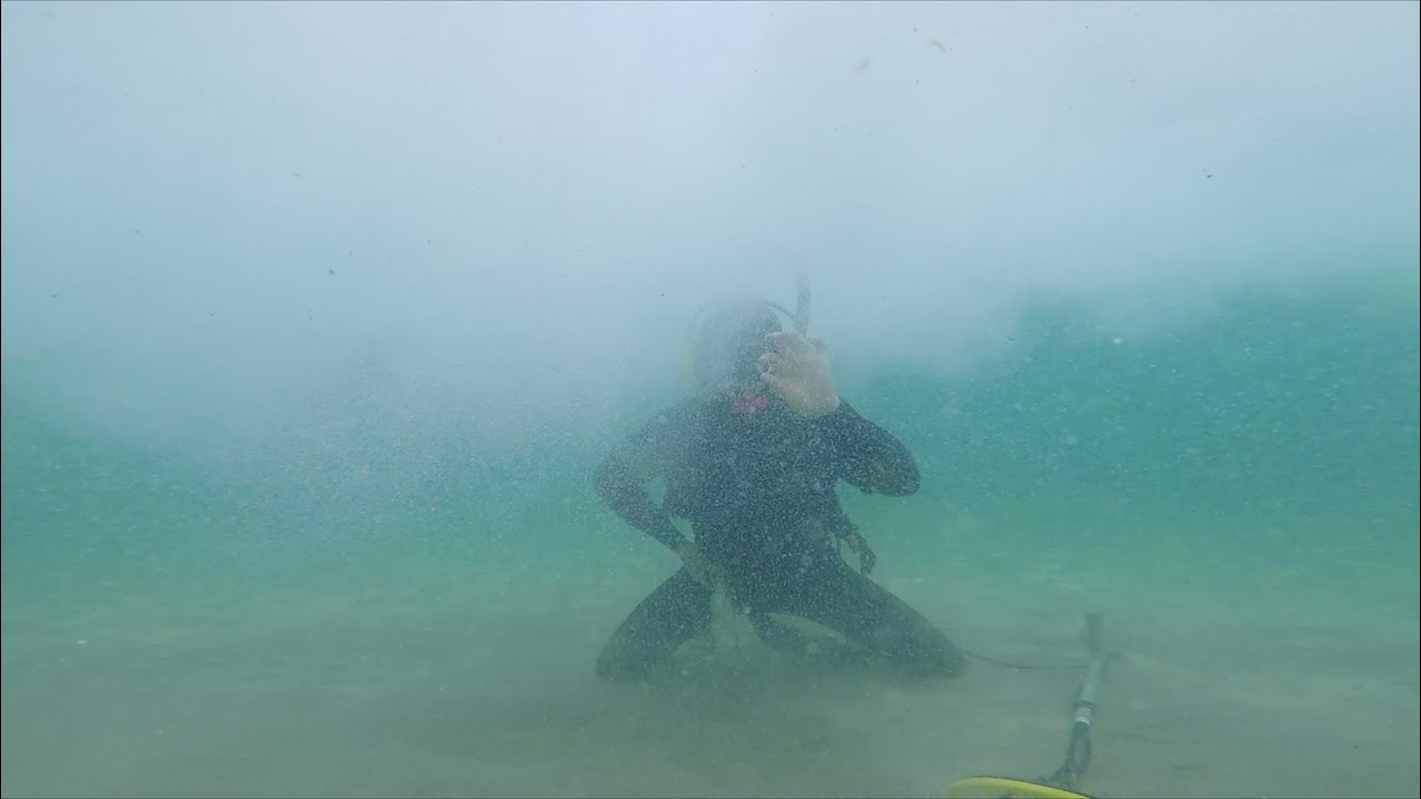 Found Rare Opal Gold Chain Underwater (Huge Storm)Treasure Search Metal Detecting