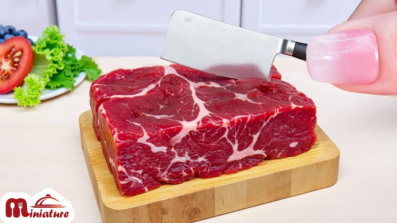 🥩 So Tasty Miniature Beef Steak Recipe | ASMR Cooking Mini Food