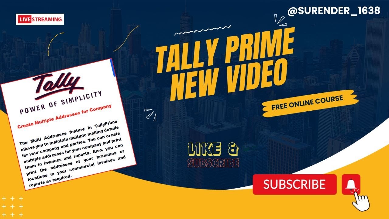 Create Multiple Addresses & Godown invoice print  for Company Tally Prime & Tally Erp9
