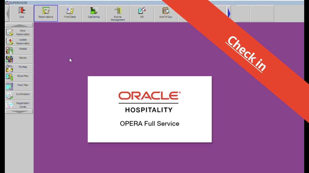 Opera PMS - Check in
