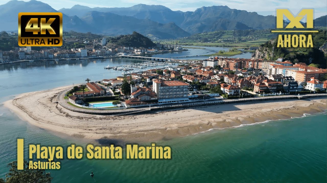 PLAYA DE SANTA MARINA (RIBADESELLA - ASTURIAS) A VISTA DE DRON [4K]