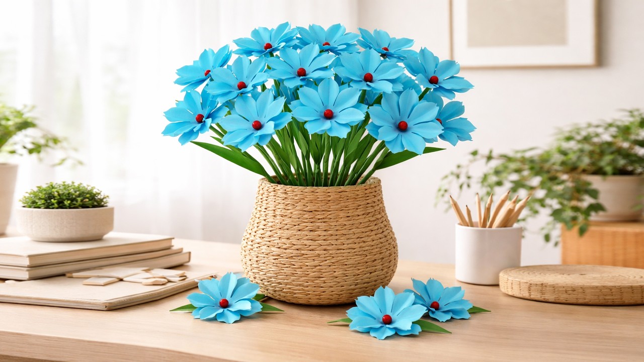 Origami Paper Flower Making Easy For Home Decor | DIY Flower Making | Paper Crafts