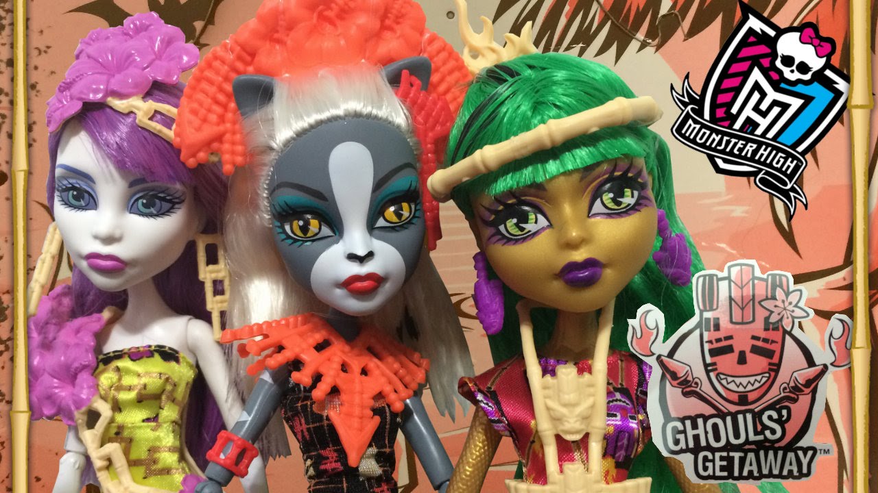 MONSTER HIGH GHOULS GETAWAY JINAFIRE LONG REVIEW & SPECTRA VONDERGEIST, MEOWLEDY DOLLS