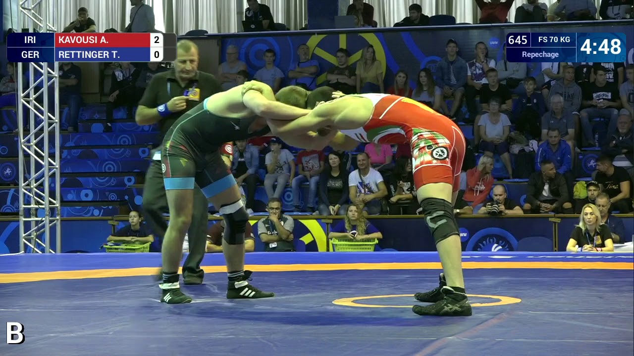 Repechage FS - 70 kg: A. KAVOUSI (IRI) v. T. RETTINGER (GER)