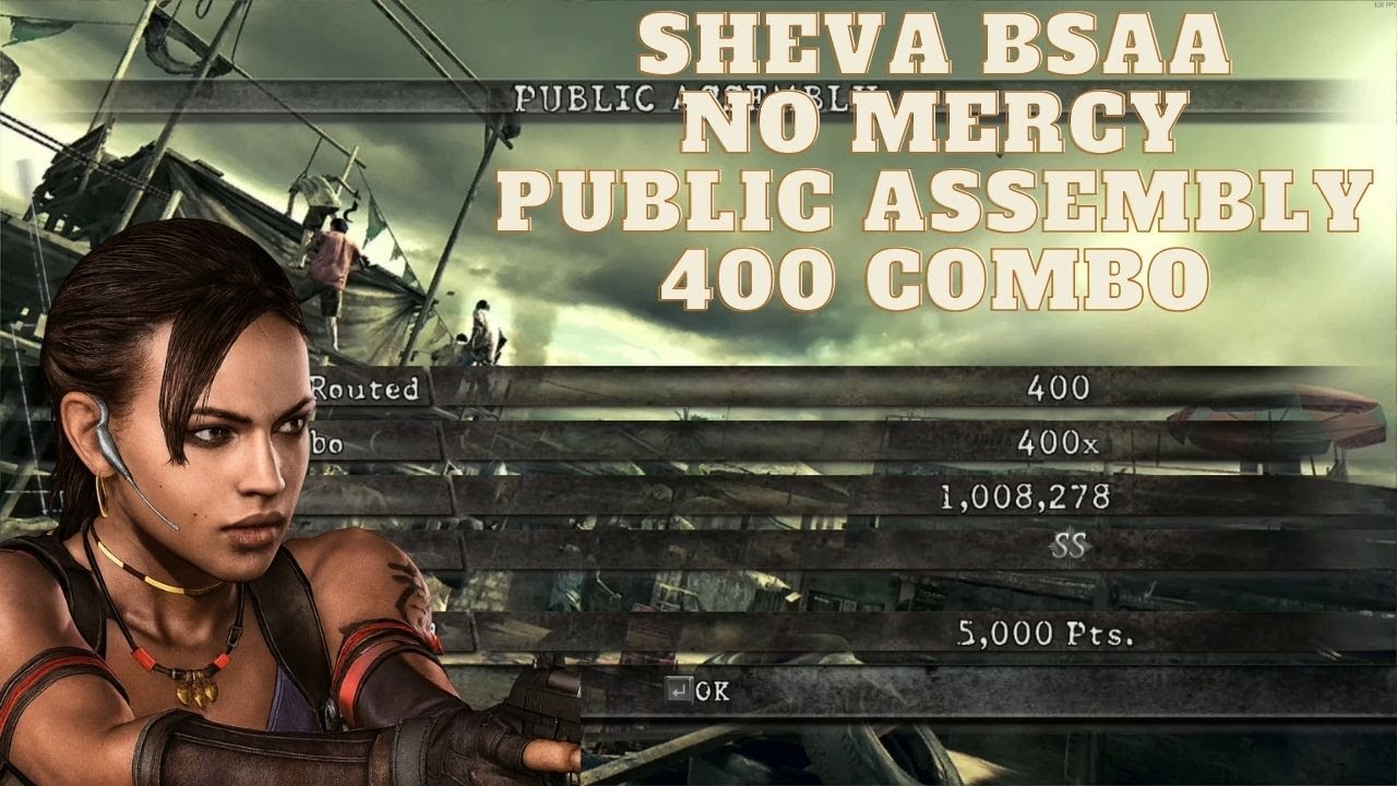 Resident Evil 5 | The Mercenaries No Mercy | 400 Combo | Sheva BSAA | Public Assembly