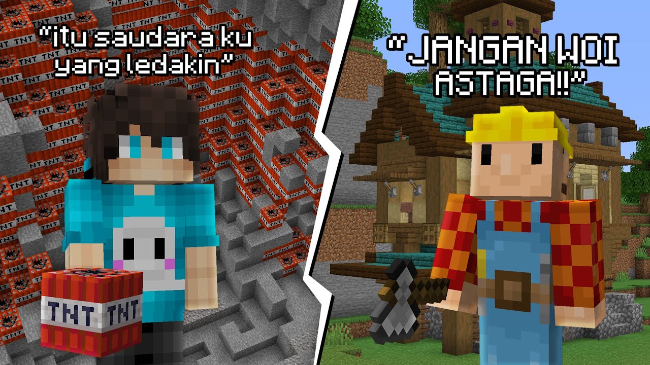 Aku Prank Builder Profesional di Minecraft Sampai Marah ..