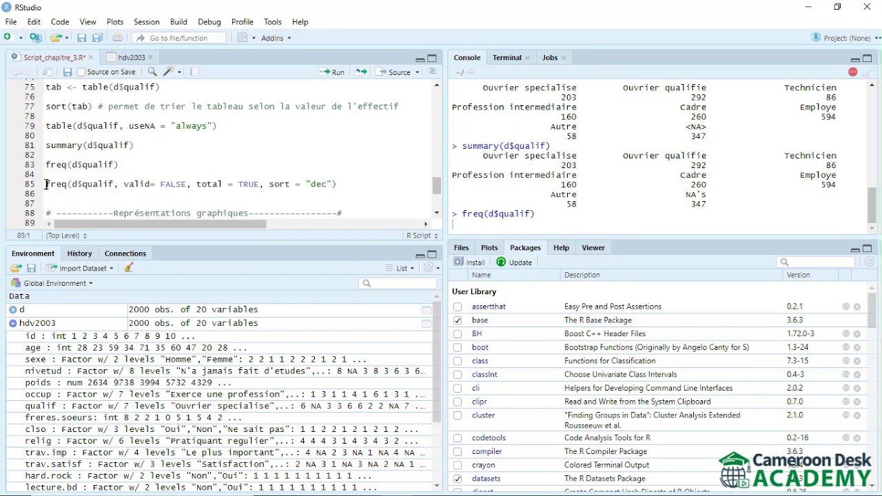 Formation R Cours 16 : Analyser une variable qualitative