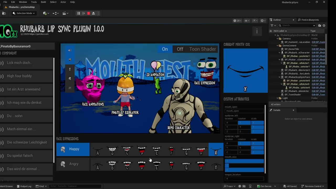 Rhubarb Lip Sync Plugin For Unreal Engine 5 - v1.0.0