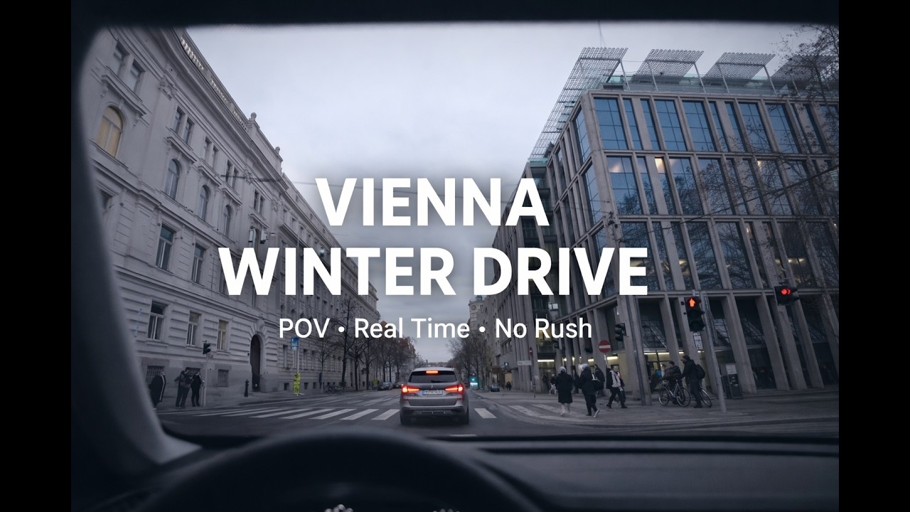 Quiet Winter Drive Through Vienna | Real-Time POV City Driving