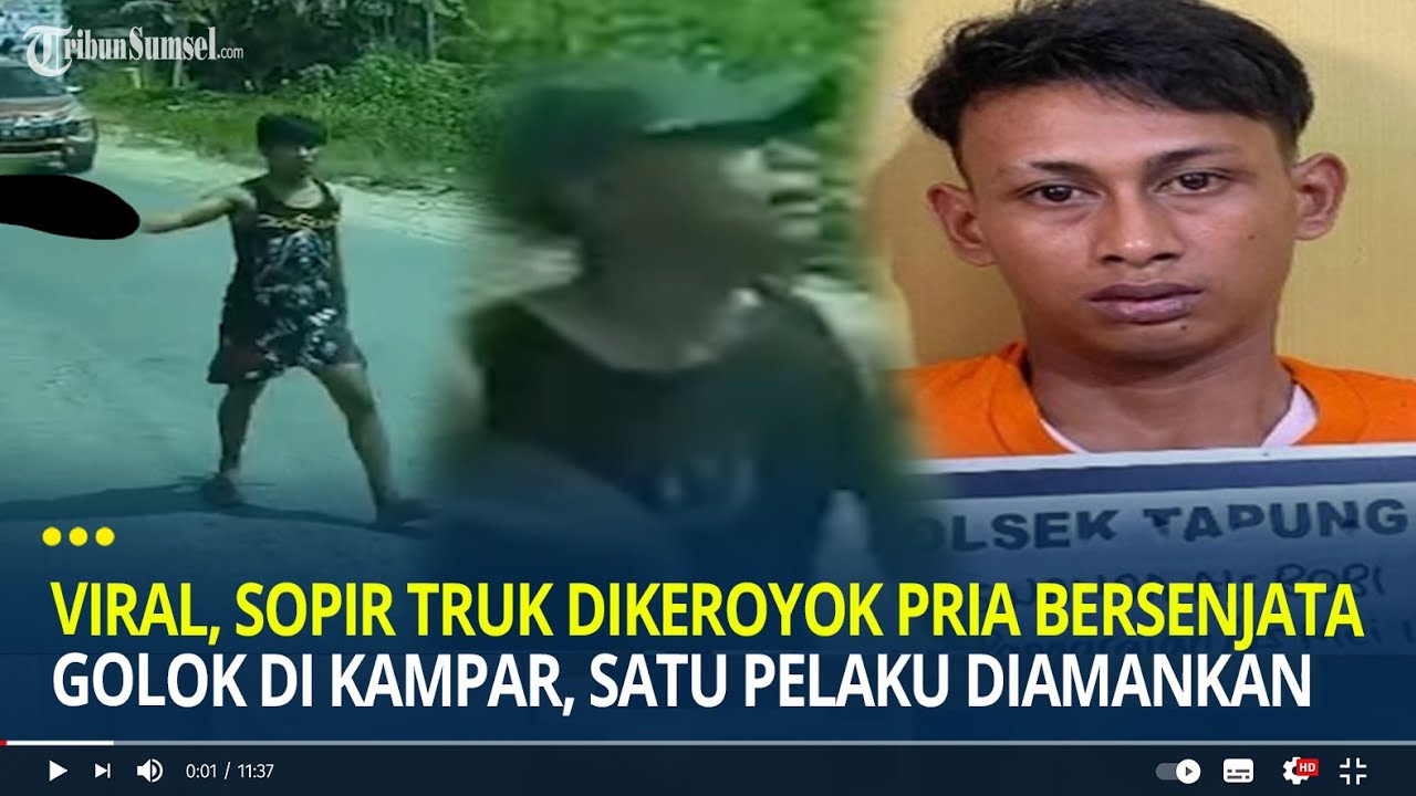 Viral, Sopir Truk Dikeroyok Sejumlah Pria di Kampar dan Ada yang Bawa Golok, Satu Pelaku Diamankan
