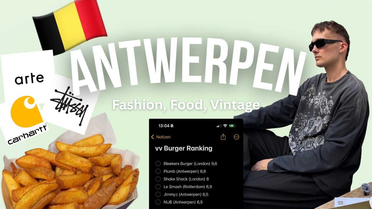 Antwerpen Vlog | Streetwear, Vintage, Burger Ranking | @vizzyvuk & paulaemma
