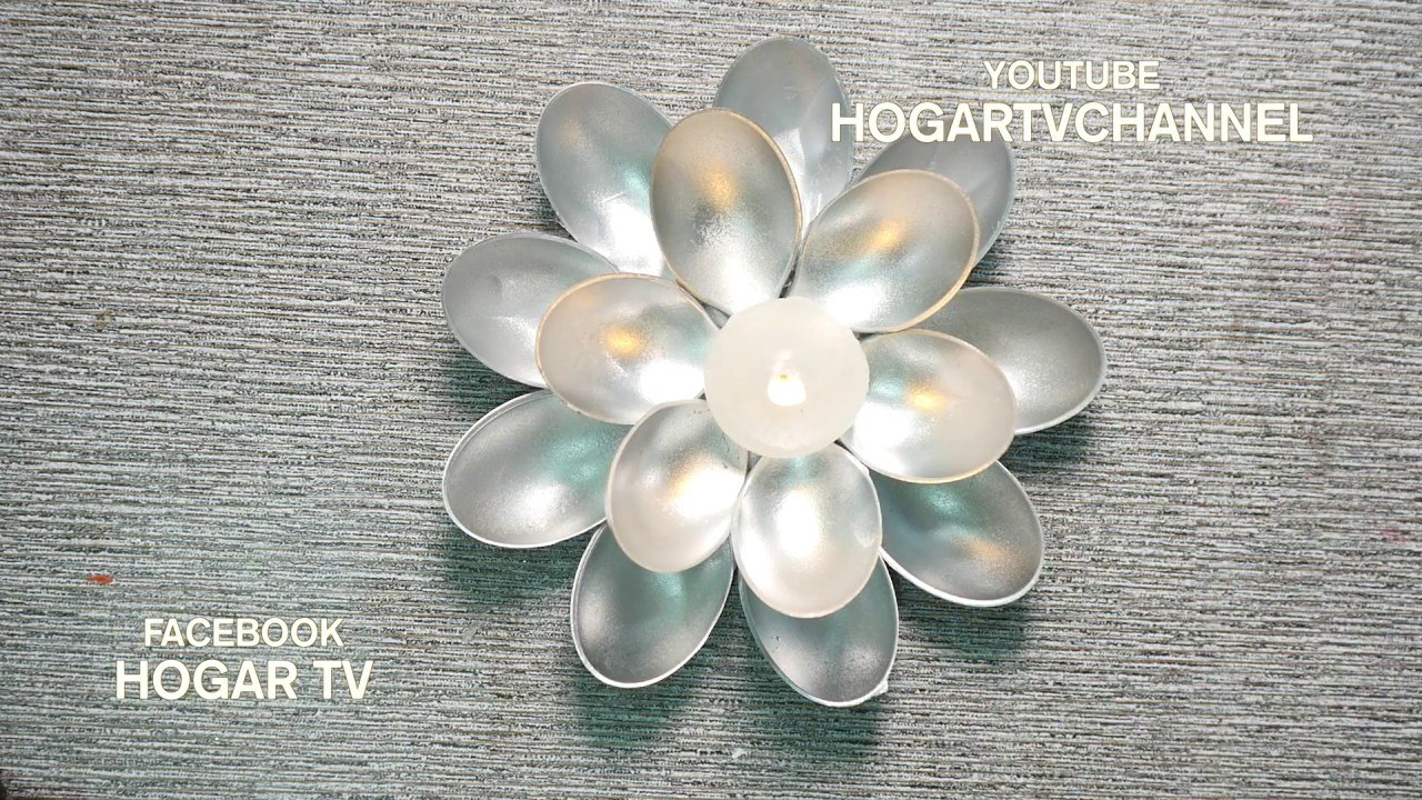 Como Hacer Portavela con Cucharas Plasticas- HomeArtTv por Juan Gonzalo Angel