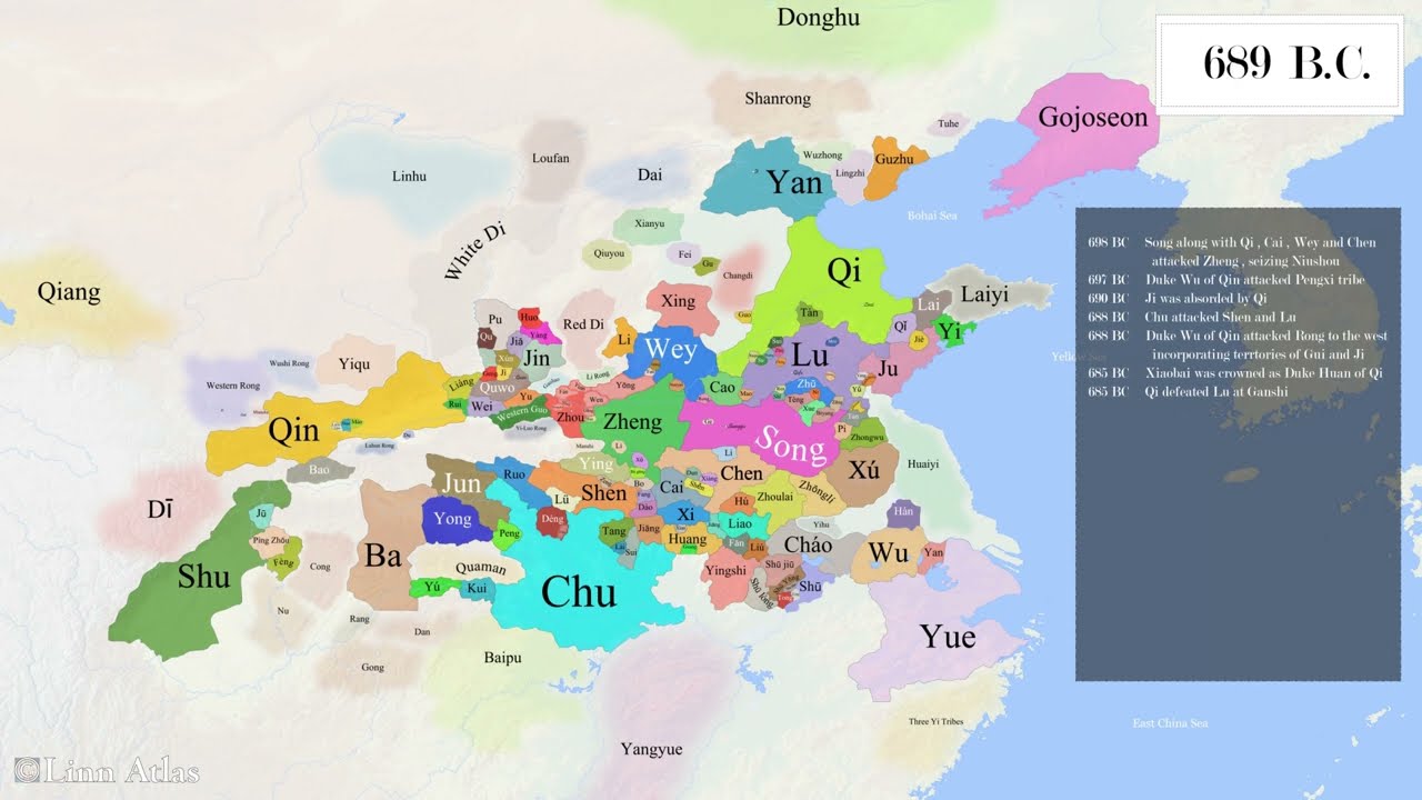Spring and Autumn Period of China 770 - 476 BCE : Interactive History ( Every Year ) 春秋时代