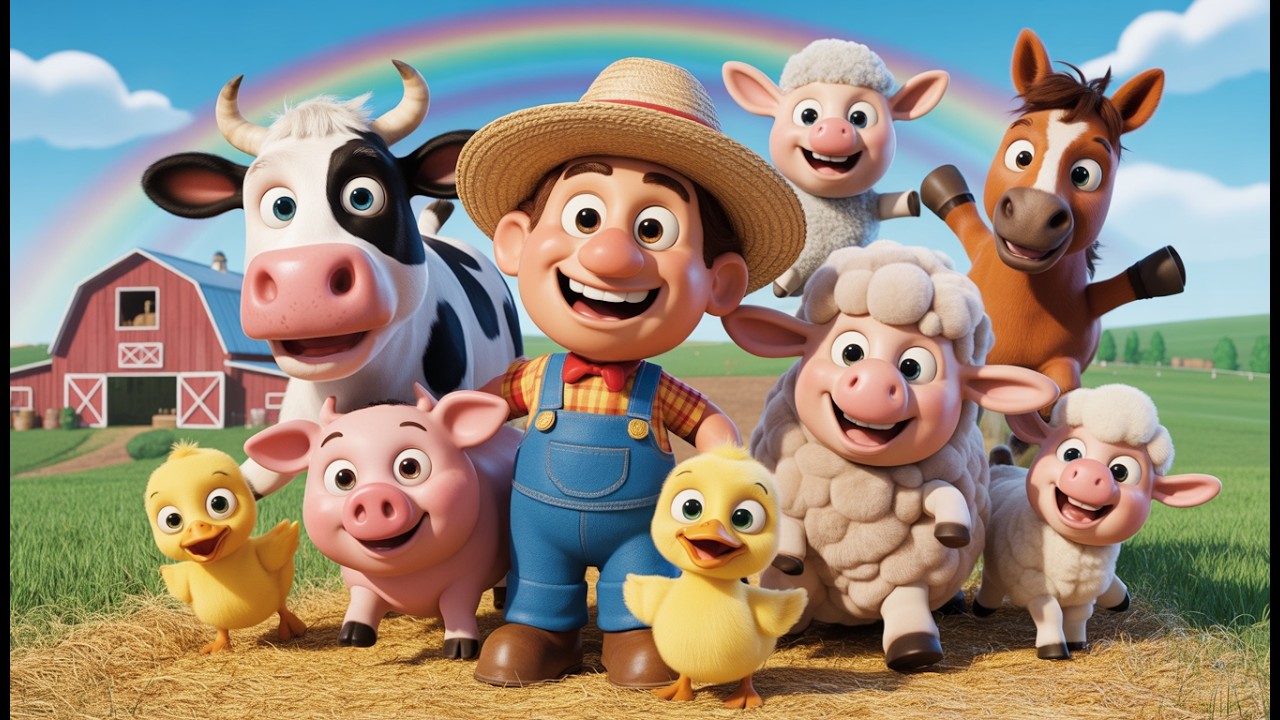 Old MacDonald Farm Song 🎵 | Learn Animal Sounds for Kids 🐑🐔