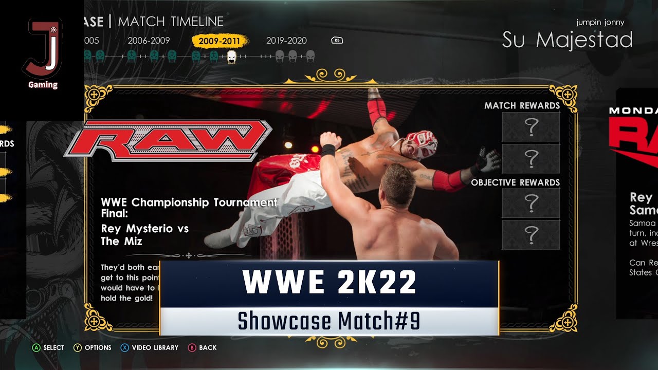 WWE 2K22 showcase match 9 complete all objectives Rey Mysterio vs The Miz