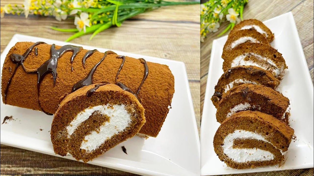 Swiss roll cake recipe || Chocolate swiss roll cake Bangla.চুলায় তৈরি সুইস রোল কেক || #chocolate